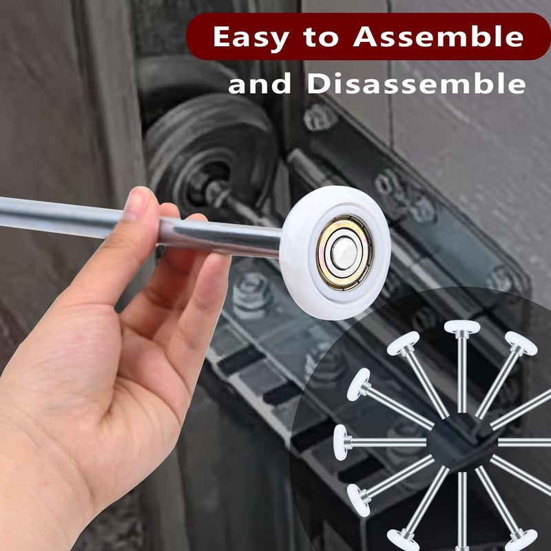 Mindoub 2 Pack 9" Stem 2" 13 Ball Nylon Commercial Grade Garage Door Roller, Quiet/Durable and High Load, Use 6200ZZ Double Seals Precision Bearings - Image 5